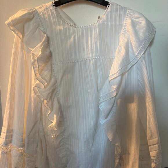 Ted Baker double frill white ruffled blouse - Picture 1 of 4